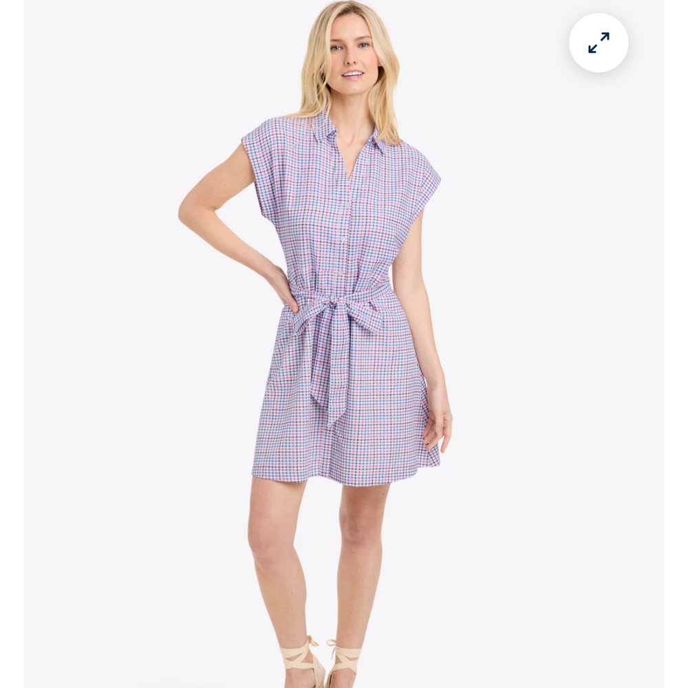 Draper James Blue and Red Checkered Mini Dress